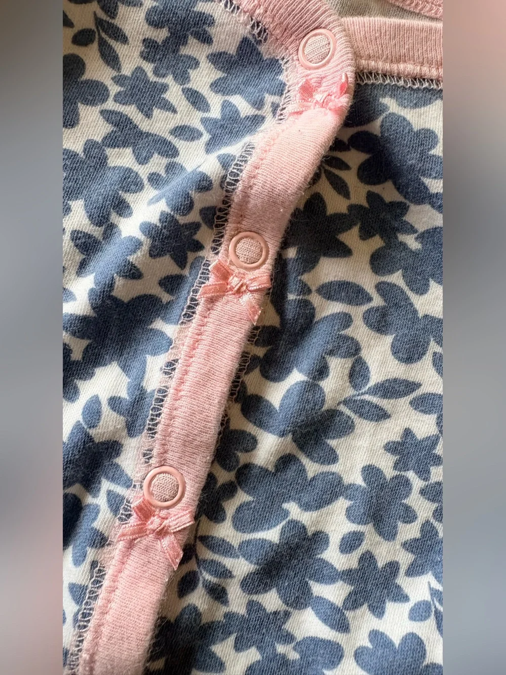 Carter's Blue Floral Footed Pajama with Pink Ballet Design